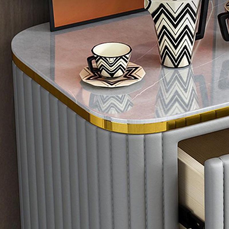 Glam Vertical Stone Storage Chest Bedroom Chest with Drawers