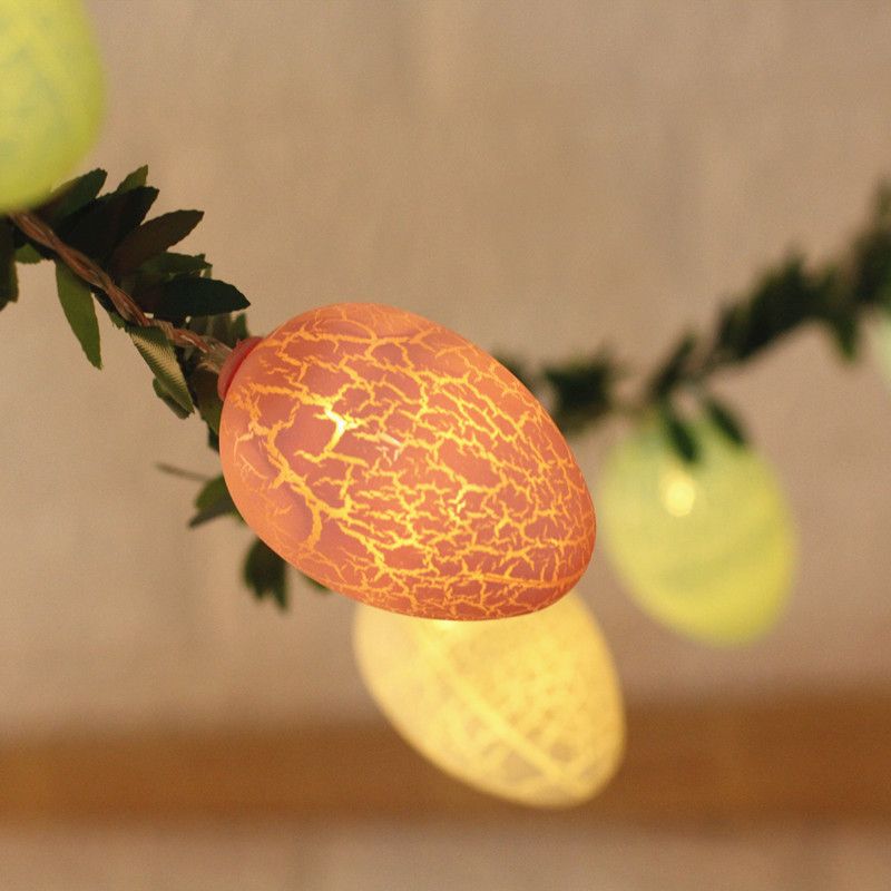 Green Vine and Egg String Lamp Decorative 10-Light Plastic Festive Light