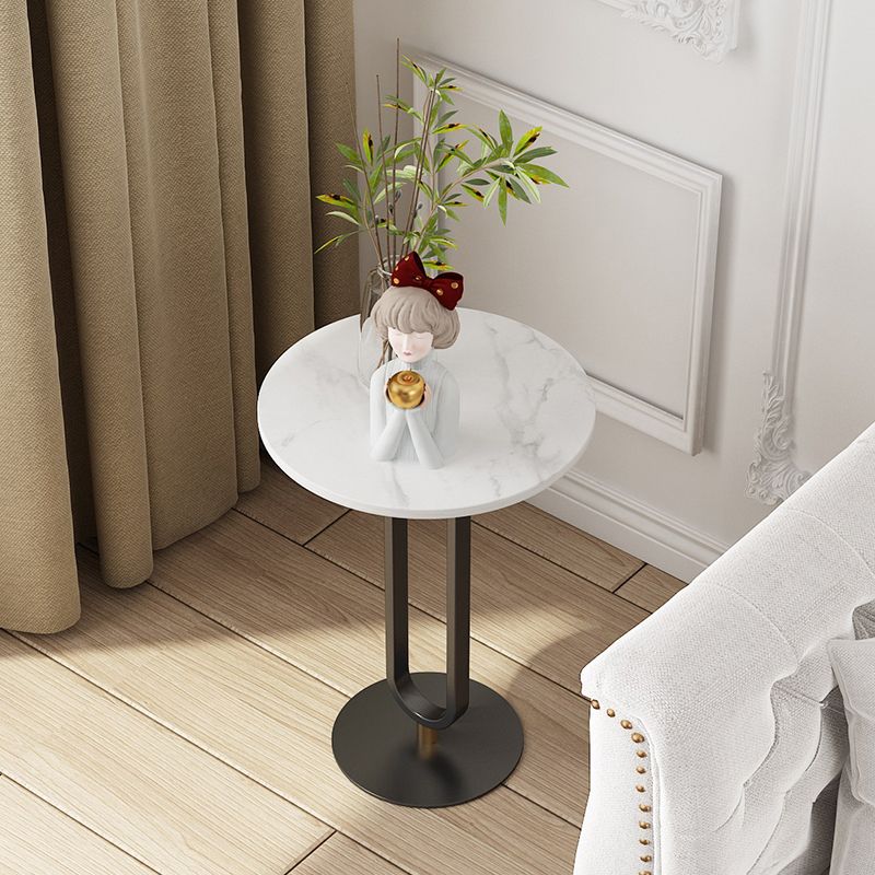 Minimalist Round Corner Table Pedestal Sofa Side Table for Living Room