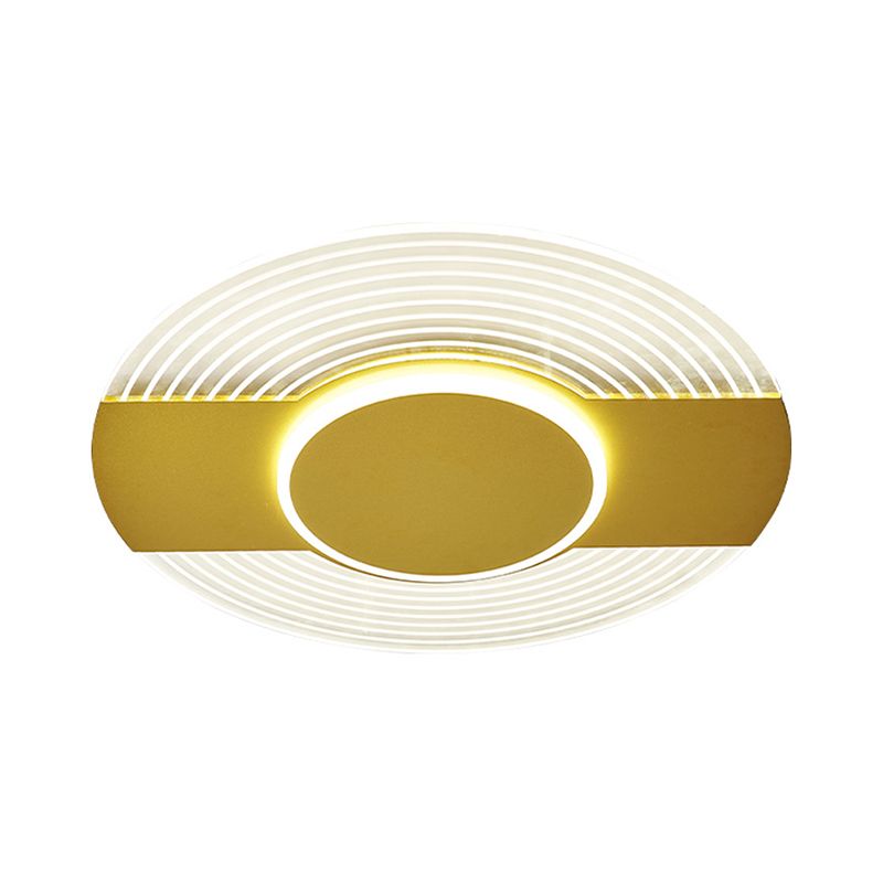Ultrathin Disc LED Flushmount Lighting Simple Acrylic Gold LED Ceiling Flush Mount in Warm/White Light