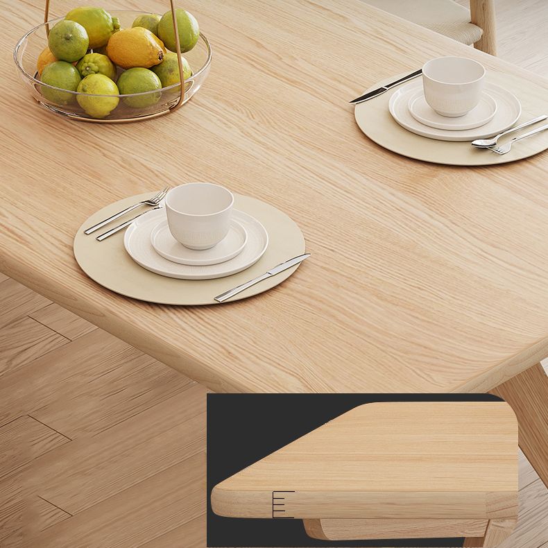 Modern Beige Dinette Set 1/2/4/5 Pieces Rectangle Ash Wood Dining Table Set