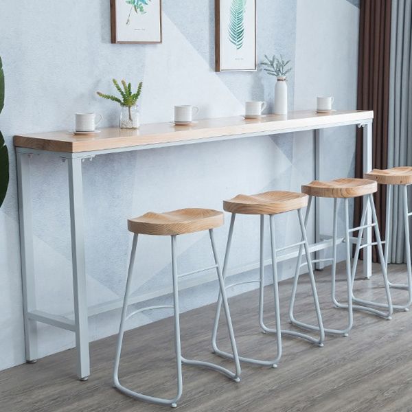 Contemporary 1/2/3 Pieces Bar Table Set Rectangle Wood Bar Table with Bar Stool