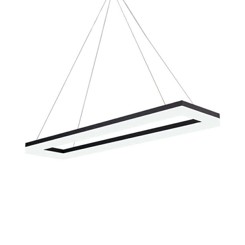 Zwarte rechthoek kroonluchter licht modernisme acryl led hanglamp lichterichte armatuur in wit/warm/natuurlijk licht
