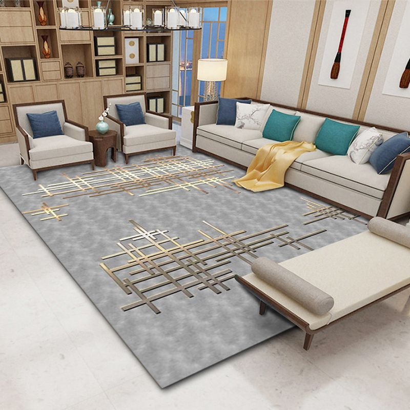 Brown Circle Rug Polyester Modern Area Rug Non-Slip Backing Rug for Living Room