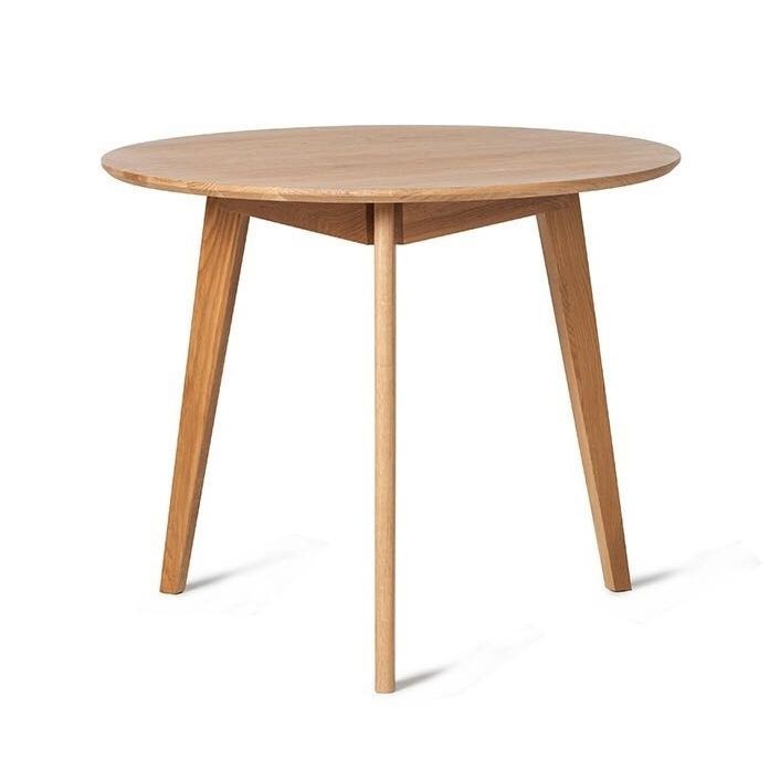 Solid Wood Tripod Base Dining Table Simplicity Style Round Dinette Table