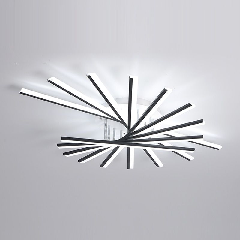 Modern Creative Creative Fan a forma di semifullo Luce a soffitto per soggiorno