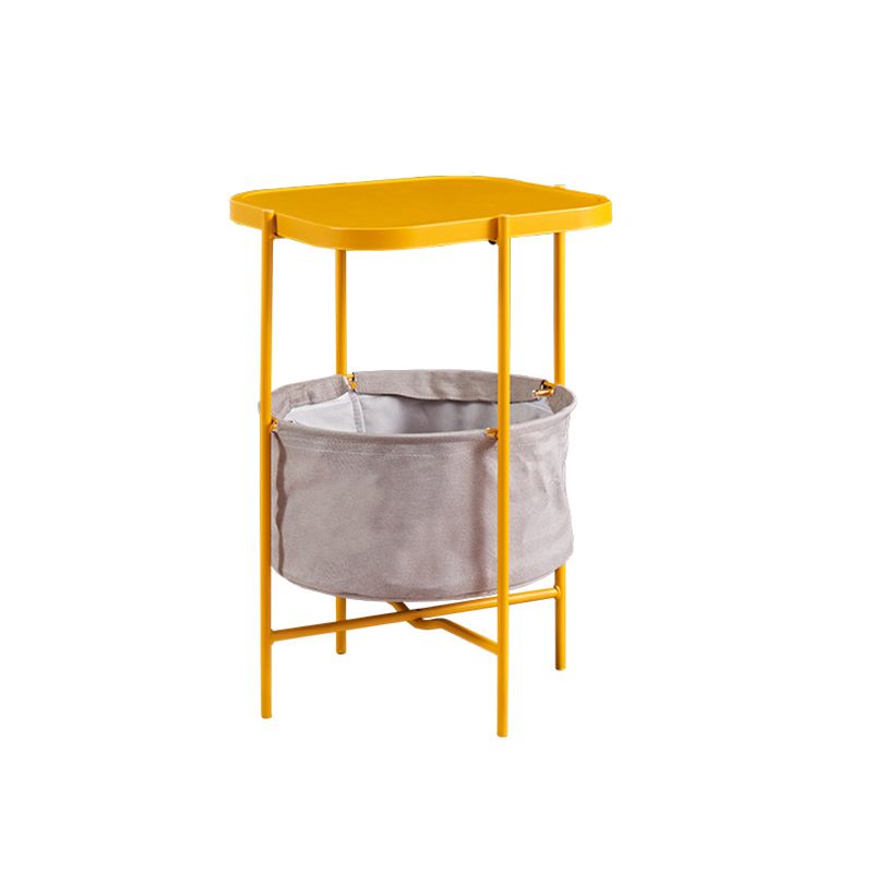 Tray Top Metal Coffee or End Table with Storage Four Legs Base