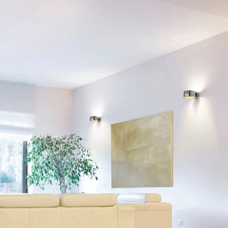 Metal Round Shape Wall Light Modern 2 Lights Wall Mount Light Fixture