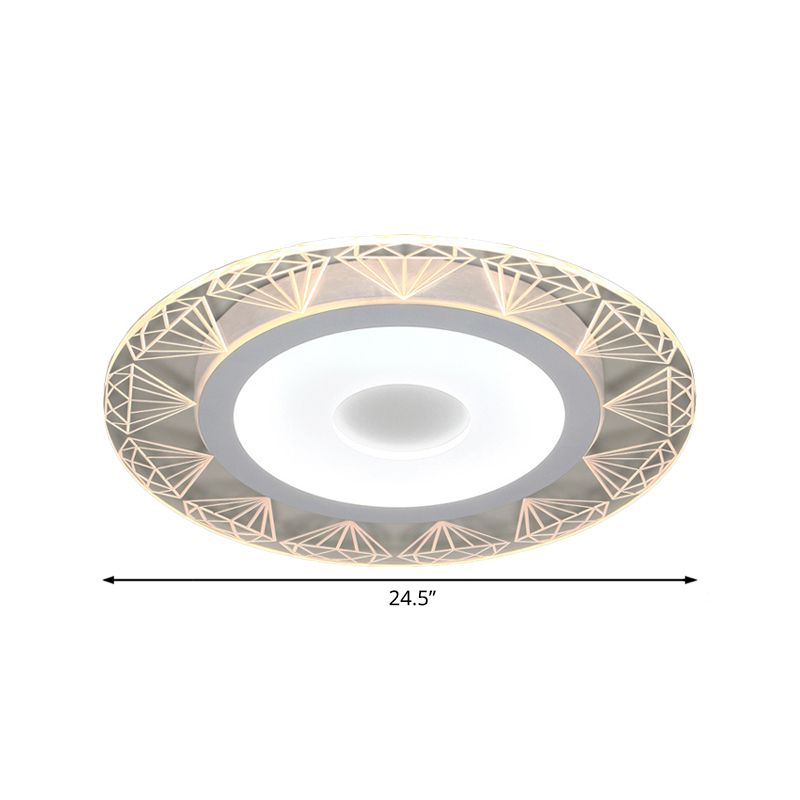 Ruitvormige plafondlamp modern acryl 8"/16,5"/20,5" brede LED woonkamer inbouwlamp in warm/wit licht