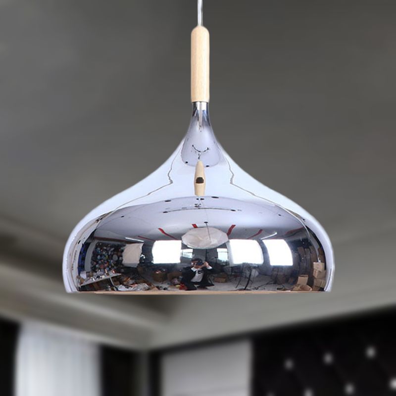 1 têtes de bol de bol d'éclairage pendentif moderniste élégant chromé / or / rose or métallique suspendue en suspension pour table à manger