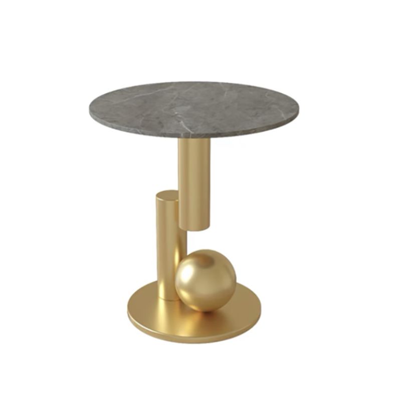 Mid-Century Modern Round Scratch-Resistant Accent Side Table Iron Pedestal End Table