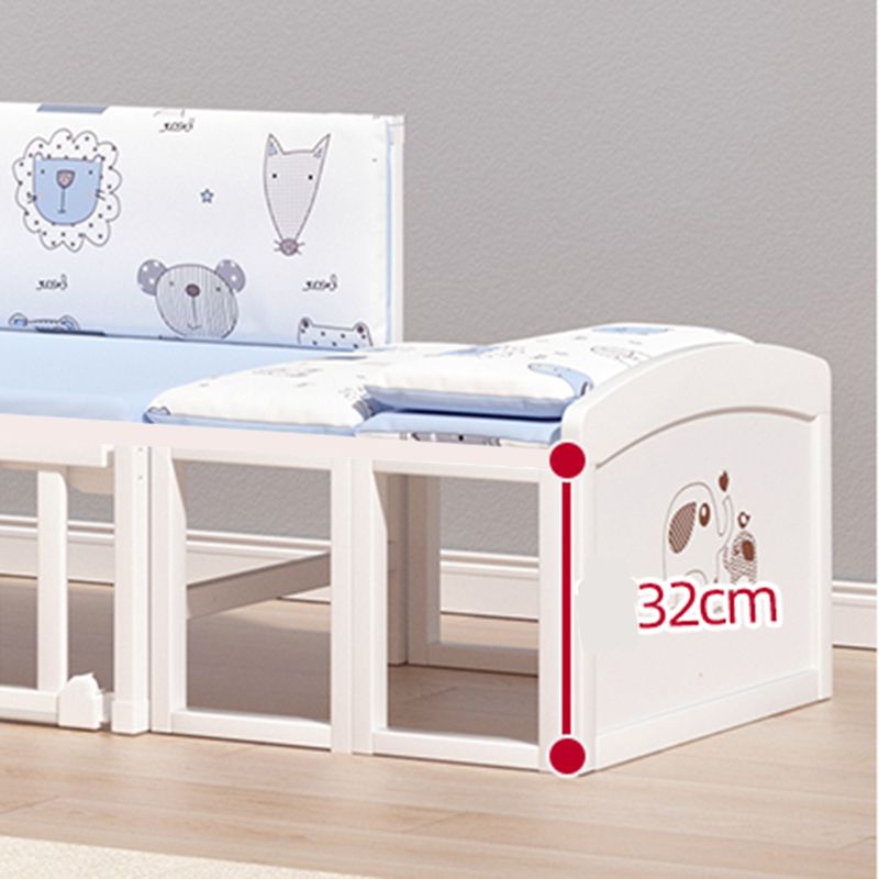 Solid Wood Nursery Bed Farmhouse Animal Pattern Nursery Crib