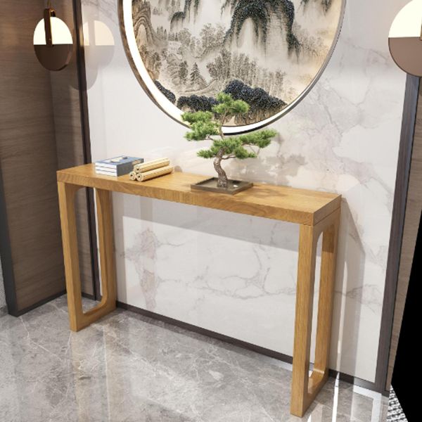 Solid Wood Rectangle Console Table Sled Base 33.46" Tall End Table
