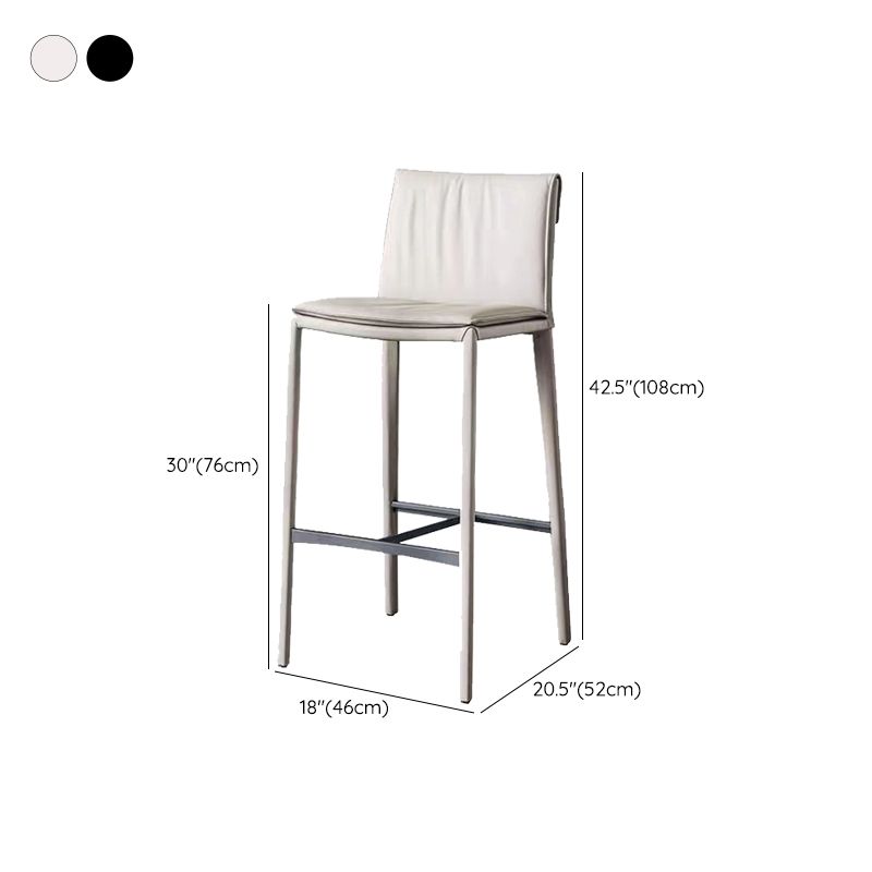 Modern Bar Stool Leather Backrest Counter Stool for Dining Room