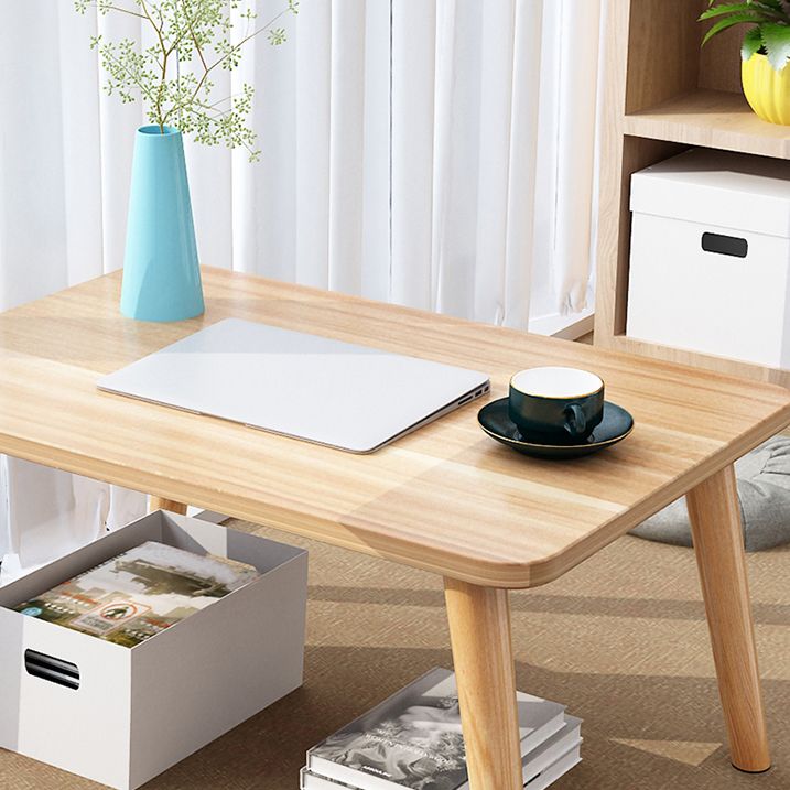 Rectangular Writing Desk with Artificial Wood Face and Wood Legs