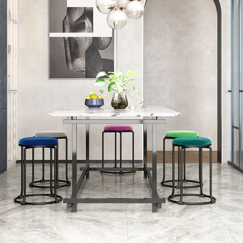 Orange Round Standard Velvet Pure Color Standard for Living Room