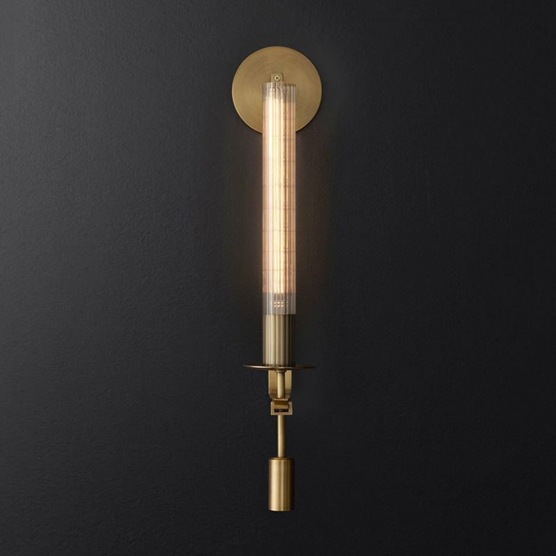 Tube Bathroom Wall Mount Light Minimalist Metal 1/2-Head Brass/Black/Chrome Sconce Lighting Fixture