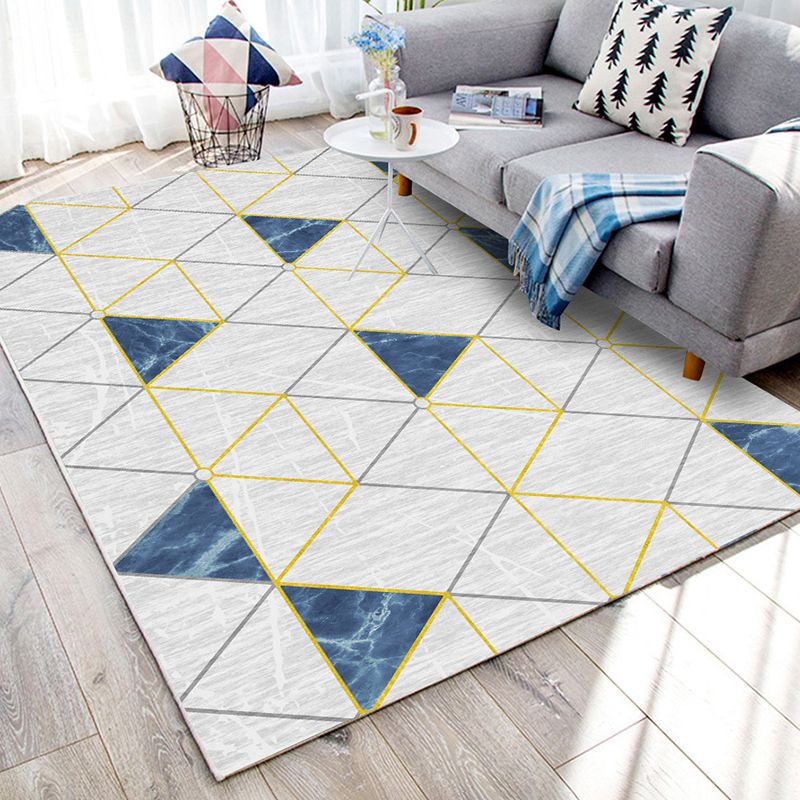 Simplicité Géométrique Modèle Rapis de loisirs Tapis de loisirs Polyester Tapis résistant aux taches pour la décoration intérieure