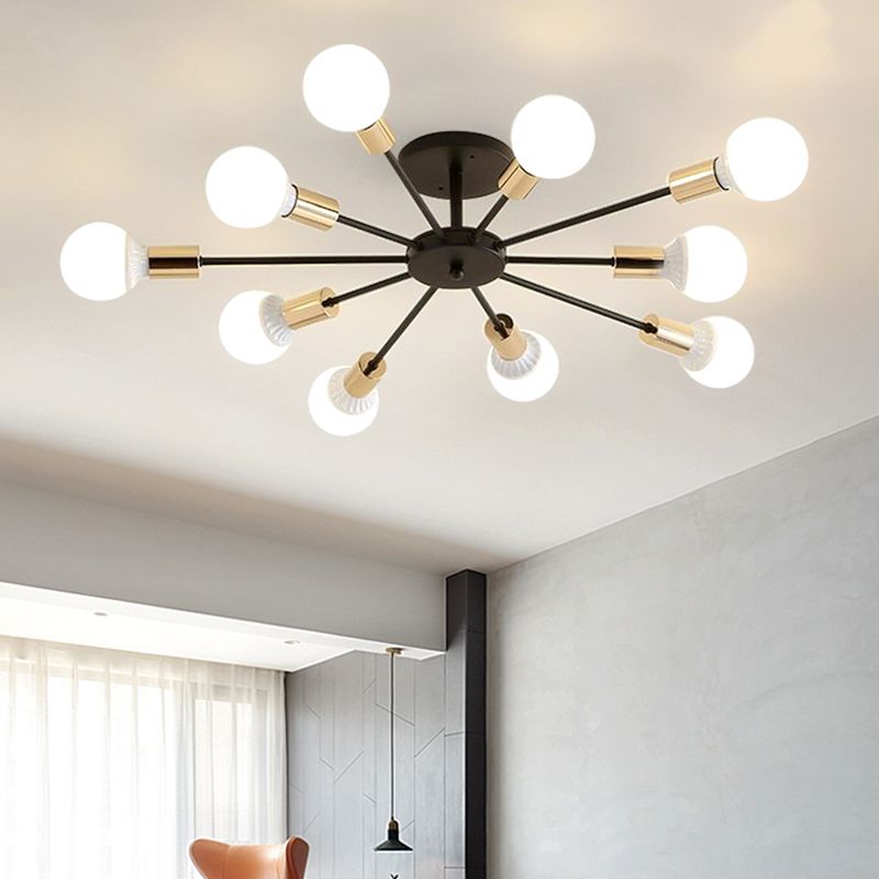 New Modern Wrought Iron Flush Light Sputnik Semi Flush Ceiling Light Fixtures