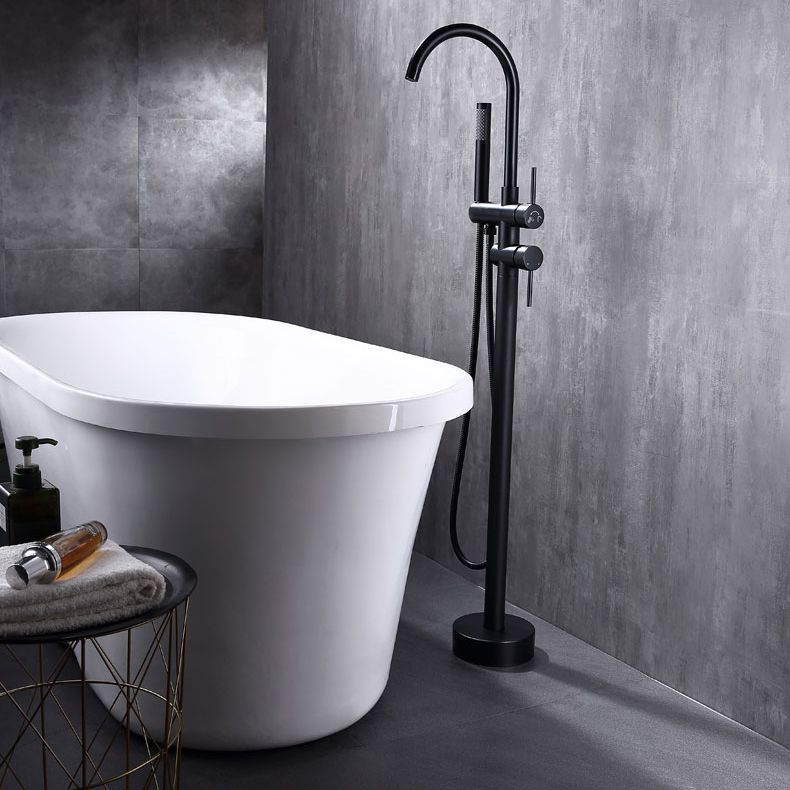 Floor Mounted Copper Freestanding Tub Filler Freestanding Rotatable Tub Filler Trim