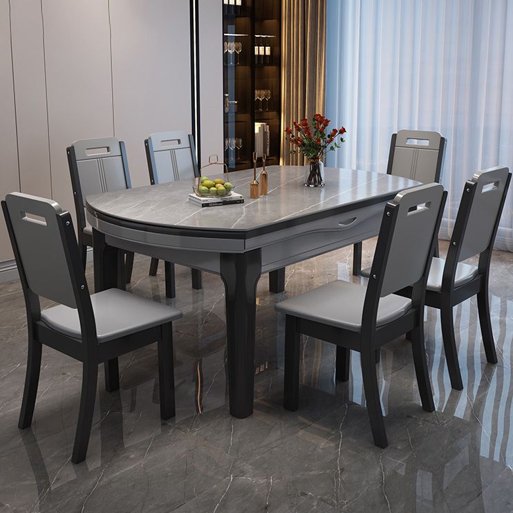 Modern Scalable Stone Dining Table 4 Legs Table for Dining Room