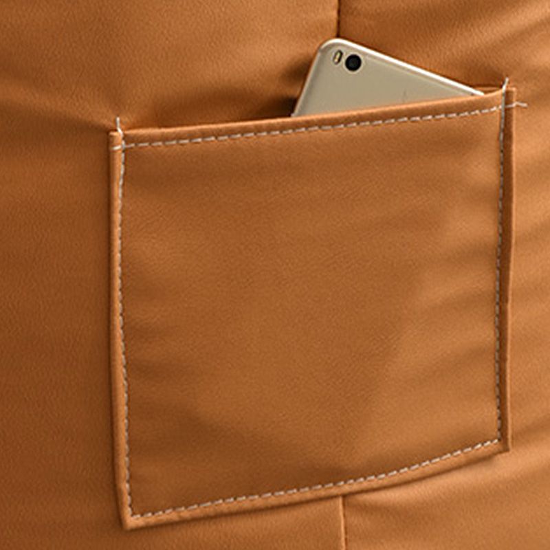 Sloped Arms Chair with Sewn Pillow Back and Storage for Apartment Chair