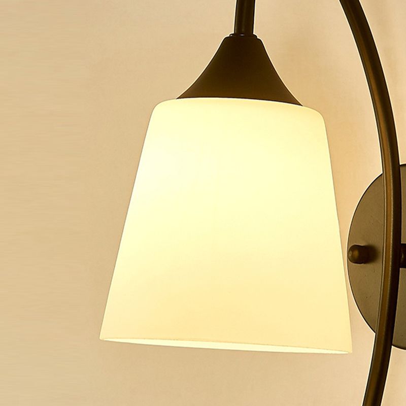 Modern Black Vanity Lighting Glass Shade Wall Light Fixture for Bathroom