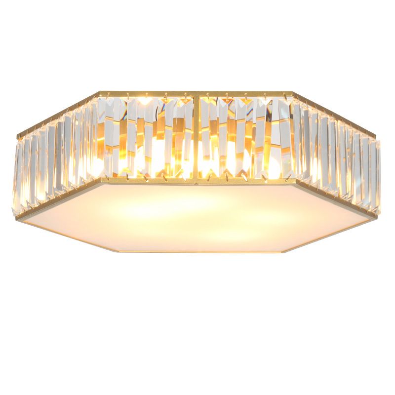 Zeshoekige kristallen inbouwplafondlamp Moderne gouden inbouw plafondverlichtingsarmatuur