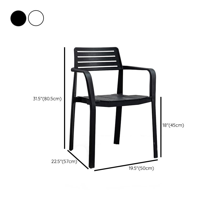 Nordic Style Arm Side Chairs Plastic Chairs with 4 Legs for Home Use