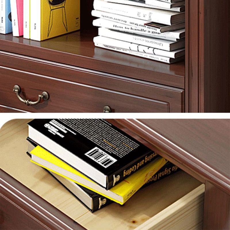 Modern Style Closed Back Bookshelf Standard Wooden Bookcase for Study Room