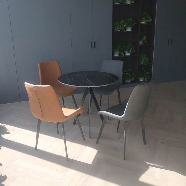 Contemporary Round Shape Standard Dining Table Sintered Stone Dining Table for Kitchen
