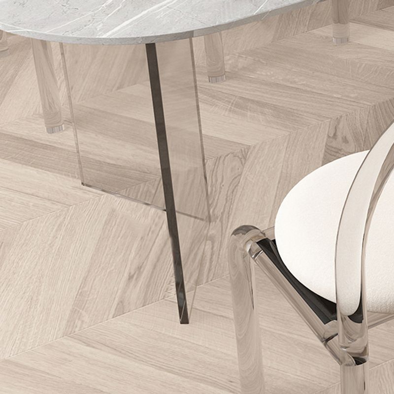 Modern Irregular Shape Table Sintered Stone Table with Double Pedestal