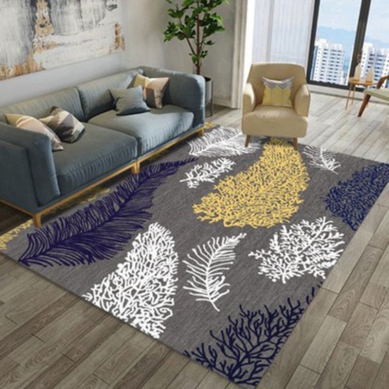 Multicolor Nordic Area Carpet Polyester Feather Indoor Rug Non-Slip Backing Carpet for Living Room