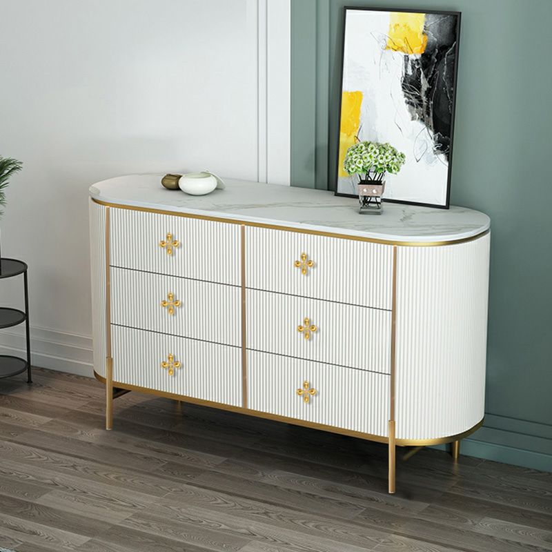 Wooden Dresser Glam Horizontal Storage Chest with Metal Legs