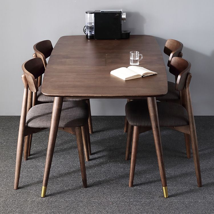 Mesa de comedor rectable extensible moderna mesa de madera de roble ajustable con 4 patas