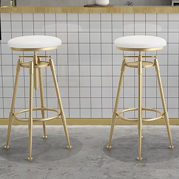 Scandinavian Metal Stool Upholstered Round Seat Counter Stool
