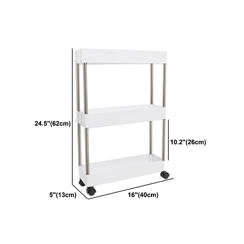 Plastic Bookshelf White Open Shelf Bookcase for Home Study Room Office