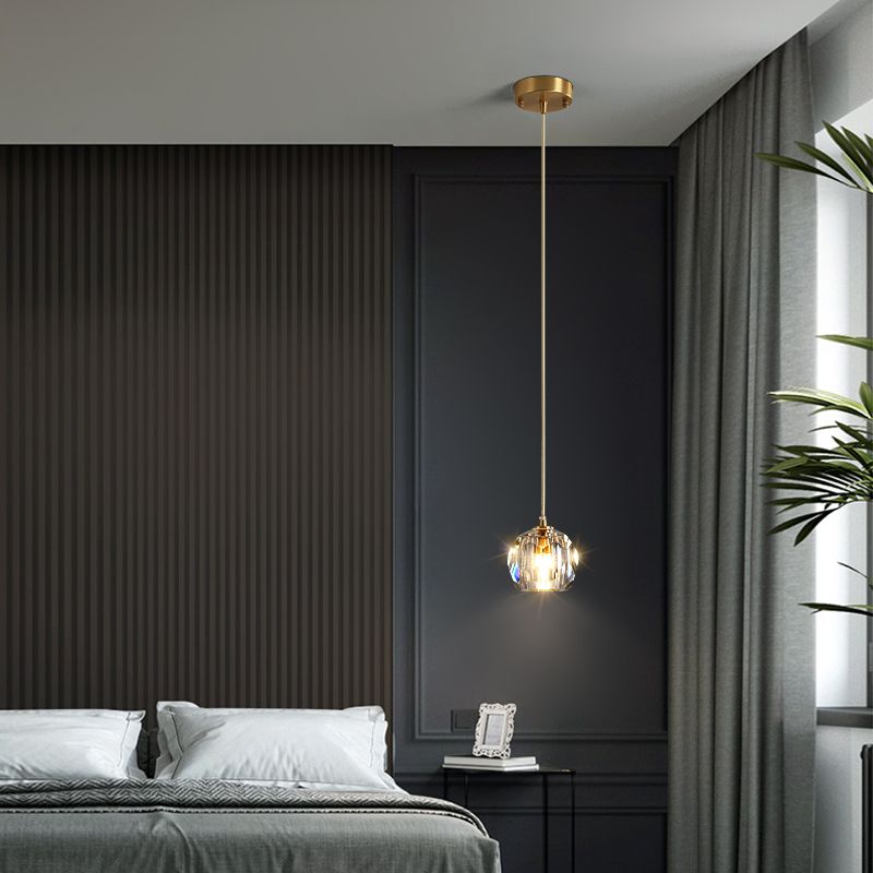 Crystal Chandelier Lighting Modern Simple Style Pendant Lighting for Bedroom Bedside
