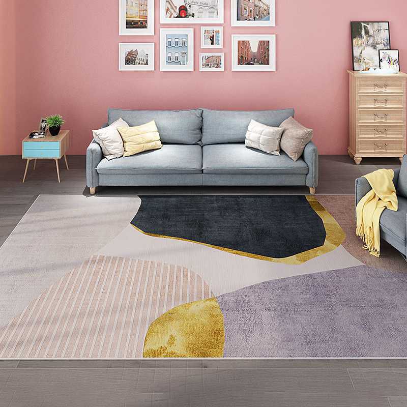 Alfombra de alfombra nórdica de naranja para la alfombra de color de color poliéster para la alfombra lavable para sala de estar