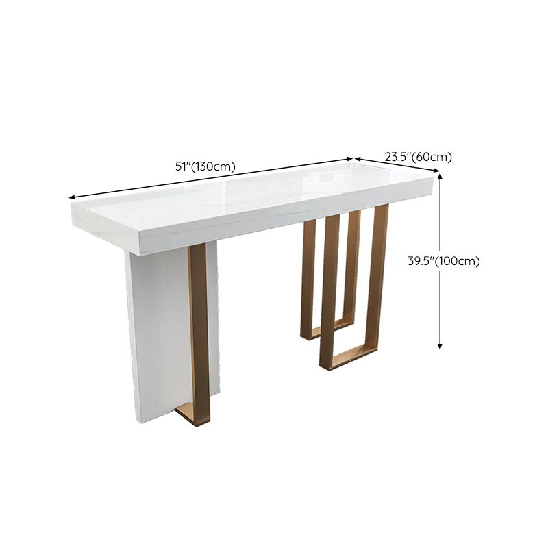 Glam Style Bistro Bar Table Faux Marble Bar Table for Living Room