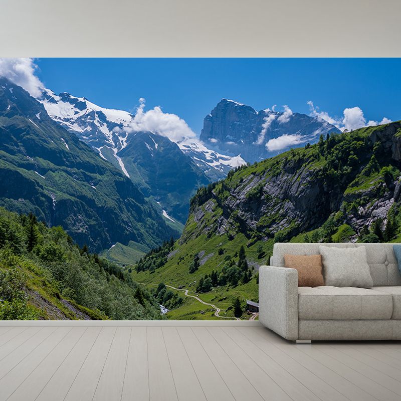 Photography Snowy Mountain Mural Wallpaper for Guest Room Decor, Made to Measure