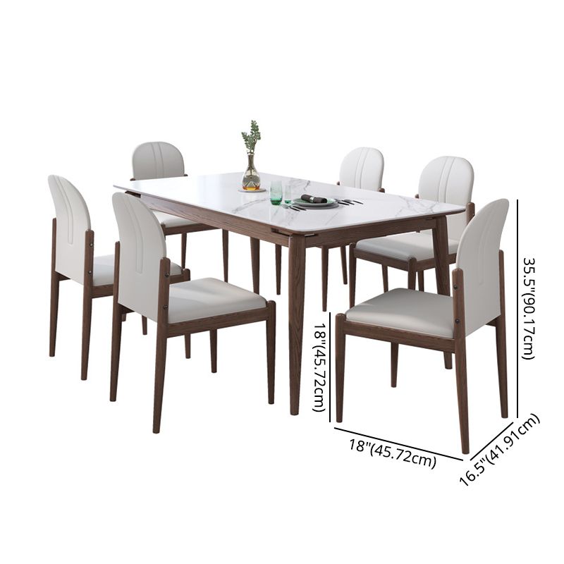 Modern Kitchen Dining Room Set with Sintered Stone Top and Solid Wood Base Dining Furniture