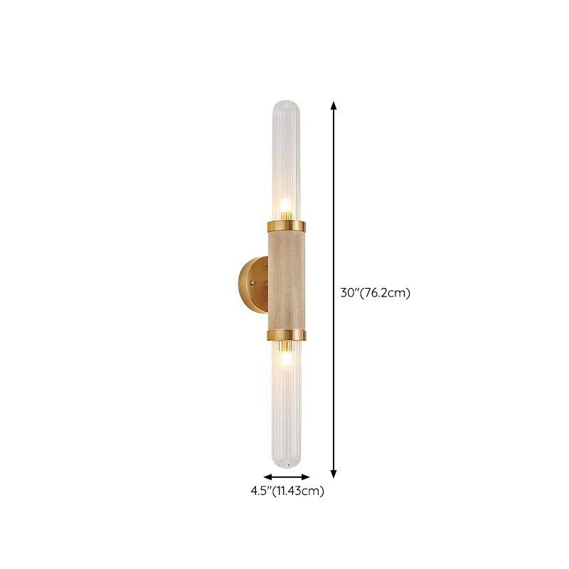 Geometric Shape Metal Vanity Lamp Modern Style 2 Lights Vanity Light Fixture in Gold