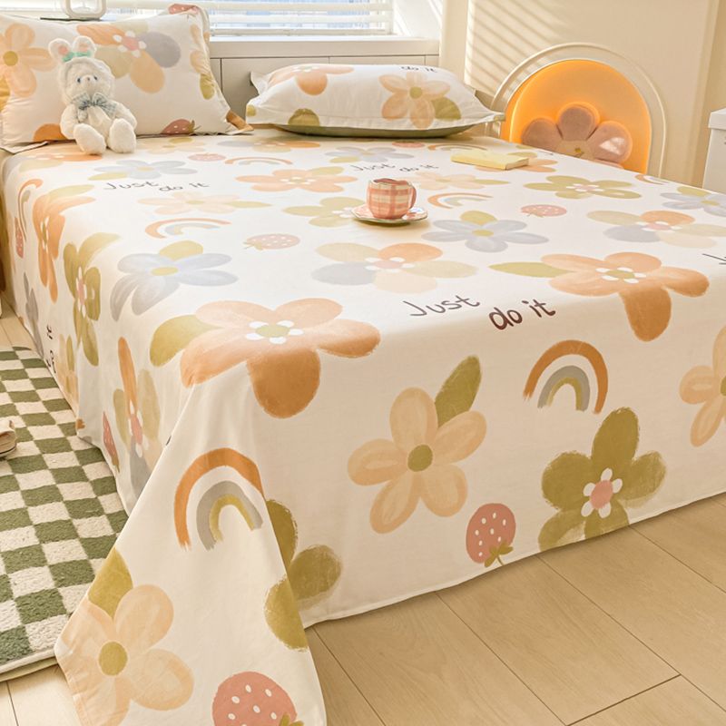 Sheet Set Cotton Floral Printed Super Soft Breathable Wrinkle Resistant Bed Sheet Set