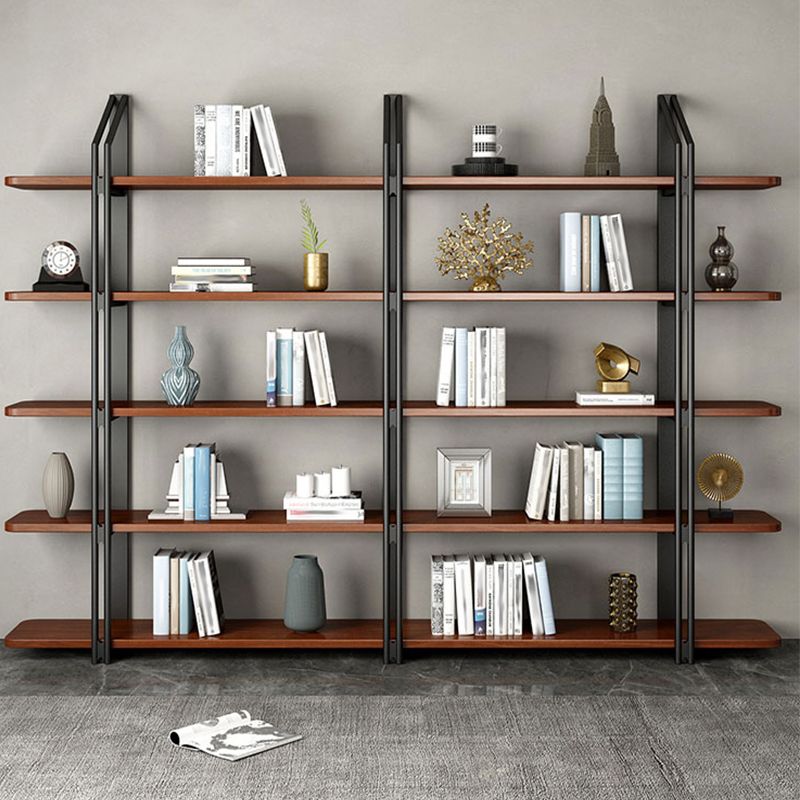 Wooden Etagere Bookcase Contemporary Natural Open Back Bookshelf