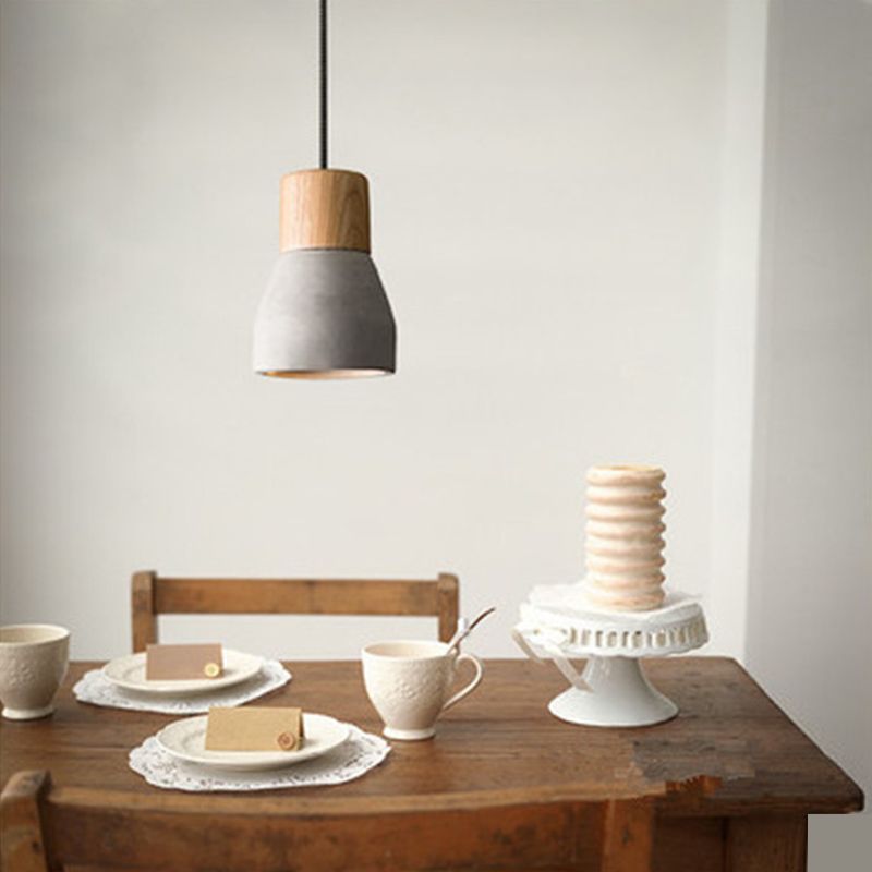 Moderne minimalistische stijl taps toelopende hanglampen 1 lichte hanglamp plafondlicht met cementschaduw