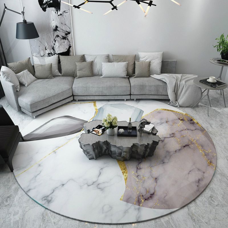Eco-Friendly Postmodern Rug Multi Color Marble Surface Carpet Anti-Slip Backing Stain Resistant Pet Friendly Rug for Home Decor