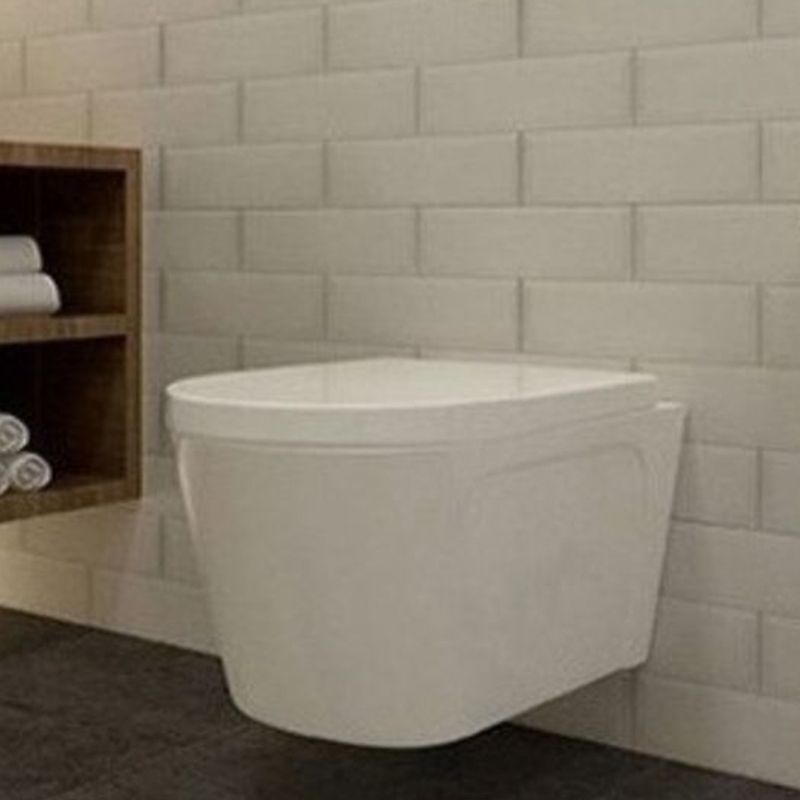 Contemporary Wall Hung Flush Toilet Ceramic Urine Toilet with Seat for Washroom