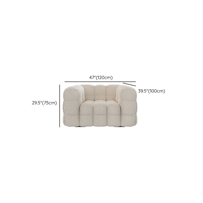 Solid Color Sofa Stationary Modern Square Arm Sofa for Living Room