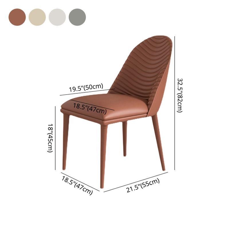 El comedor moderno del metal preside la silla de comedor sin brazos de la imitación de cuero para el restaurante